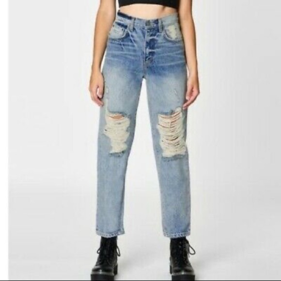 CARMAR High Waisted Distressed Denim Jeans - Picture 1 of 8